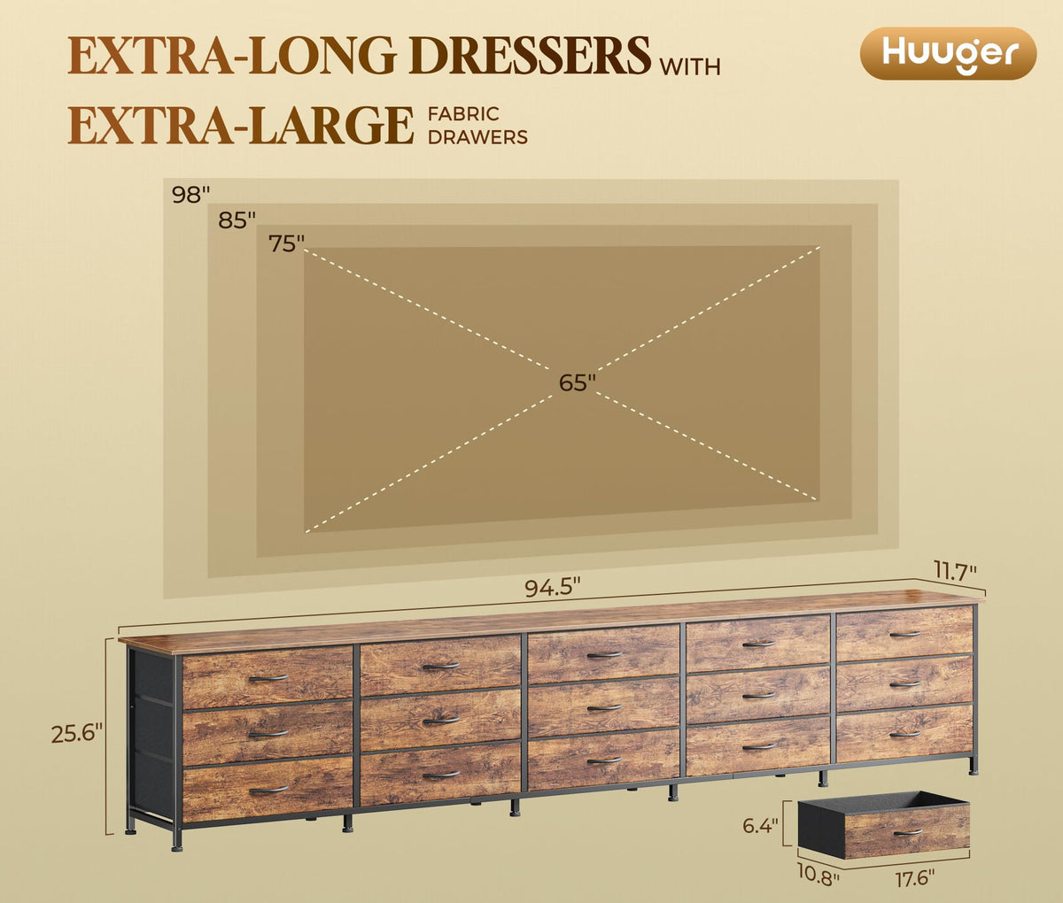 94.5 Inch Extra Long Dresser O10235