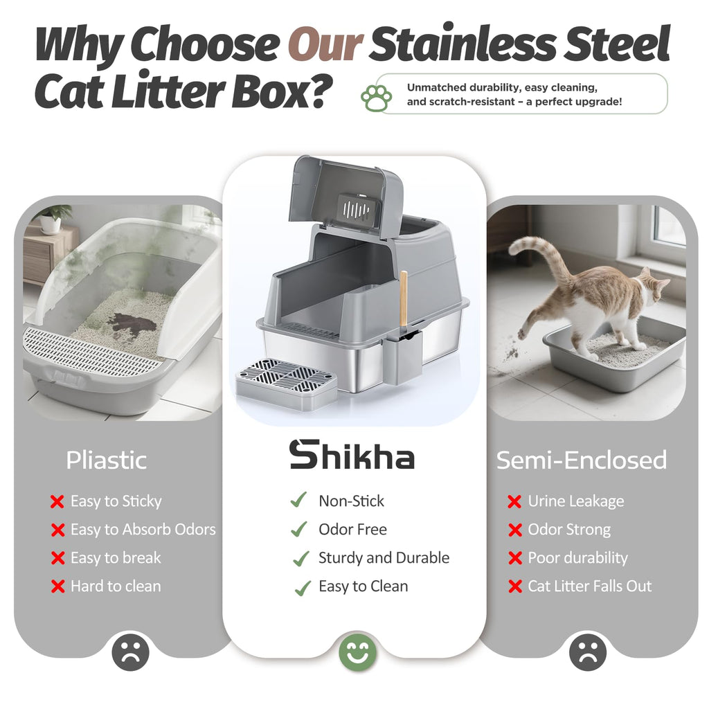 Stainless Steel Cat Litter Box B43610