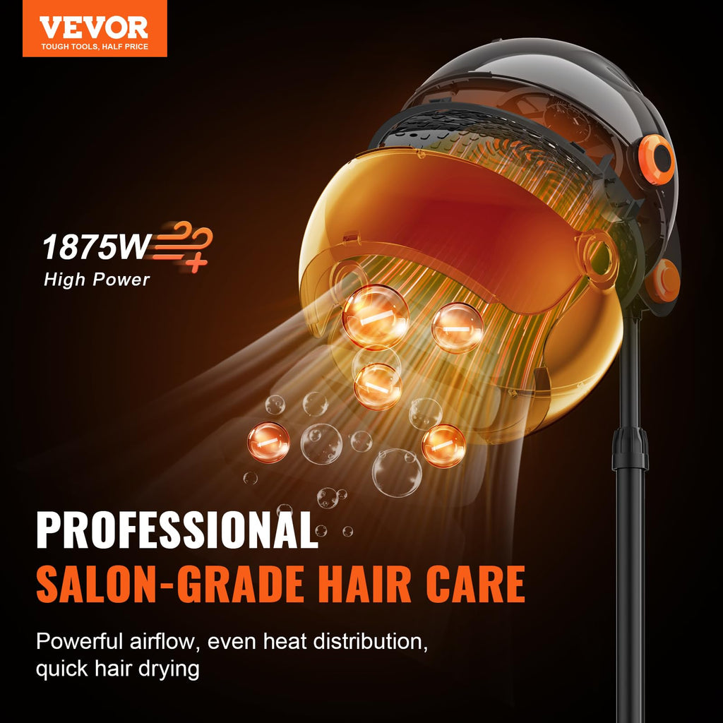 1875W Ionic Hooded Hair Dryer with Timer E72165