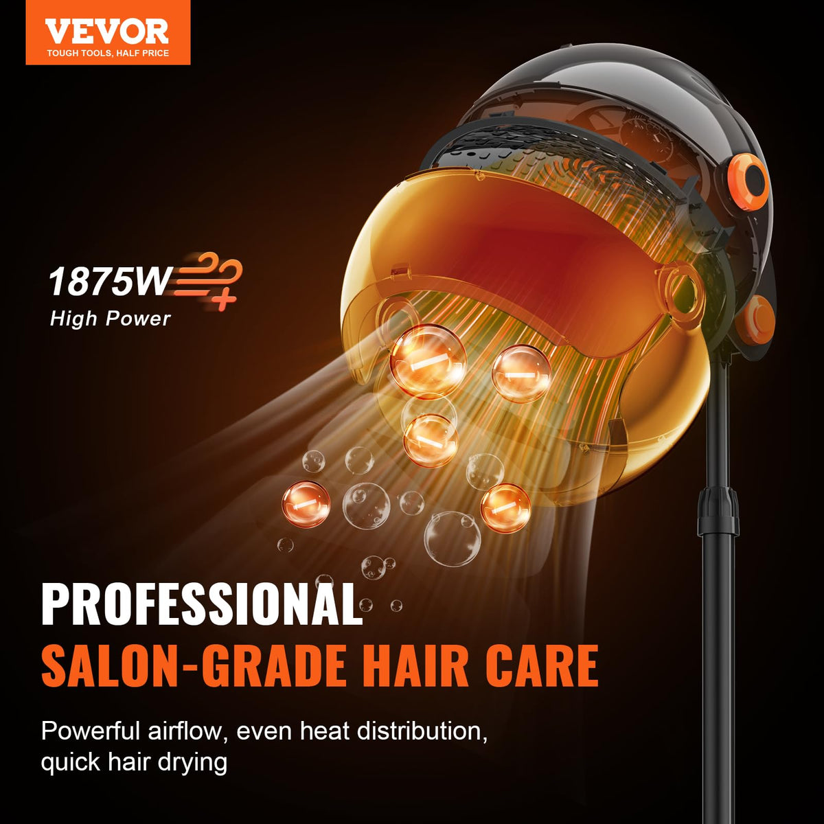1875W Ionic Hooded Hair Dryer with Timer E72165