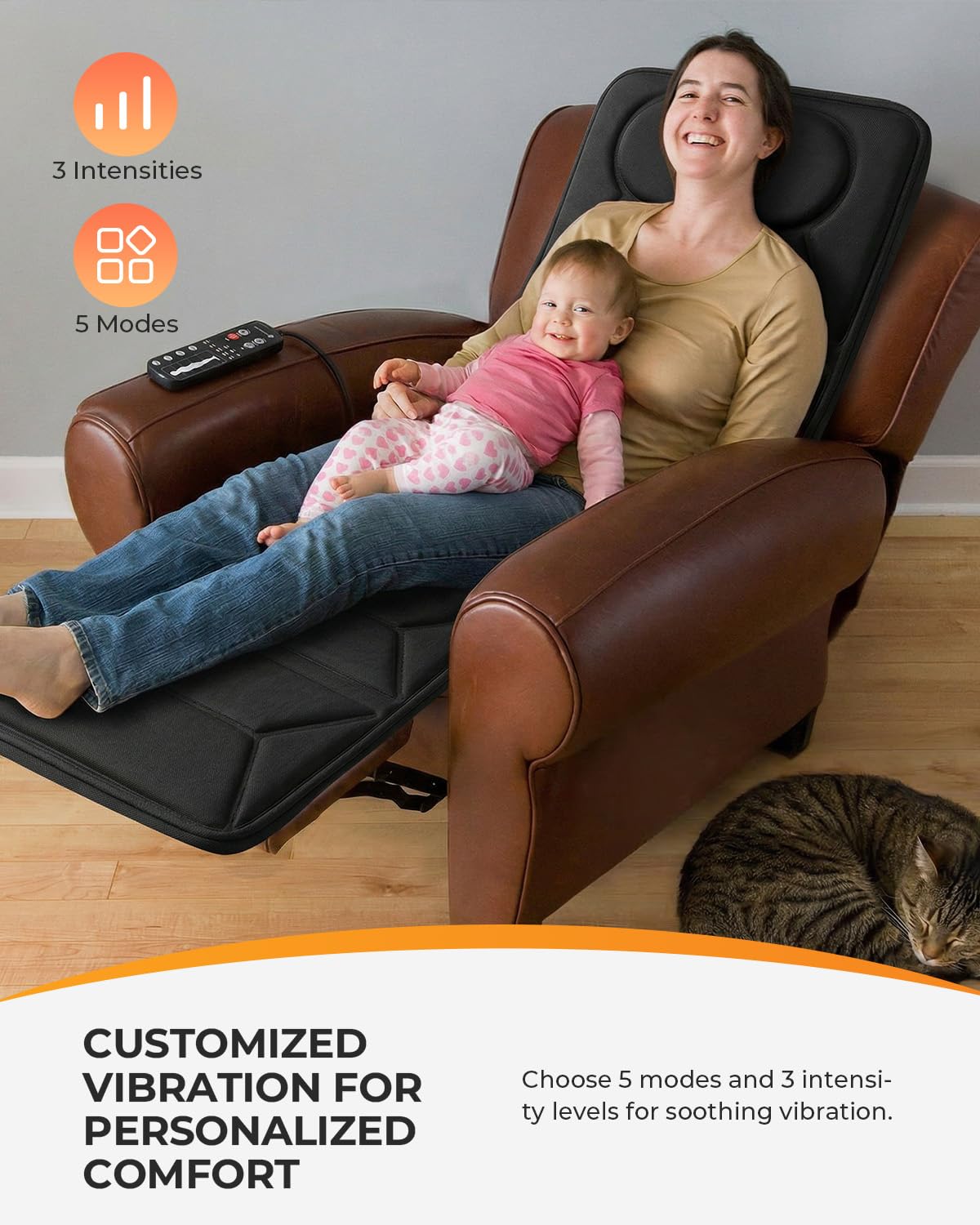 Full Body Massage Mat with Heat, 10 Motors Vibration E2342