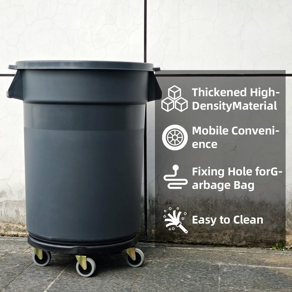 32 Gallon Outdoor Trash Can with Lid and Wheels J7560