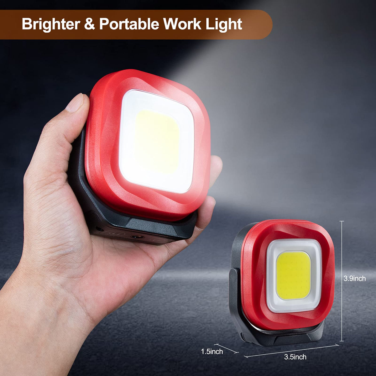 Magnetic Work Light, 42 LEDs 1000 Lumens Rechargeable Portable Inspection Light (2 PCS) A88273