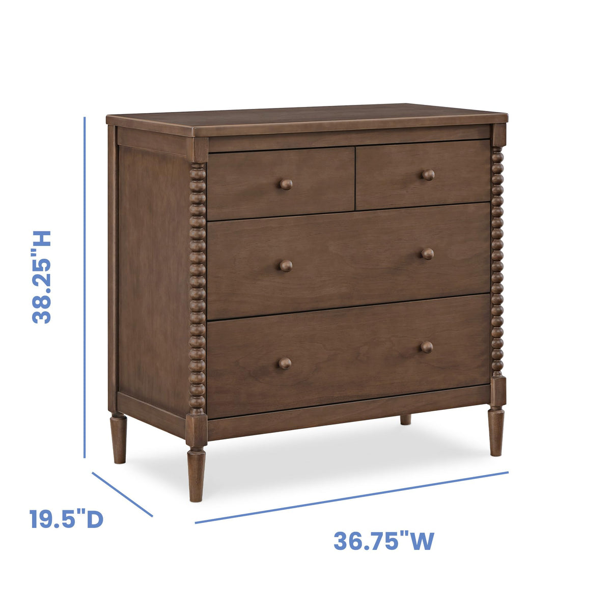 4 Drawer Dresser with Changing Top H3575