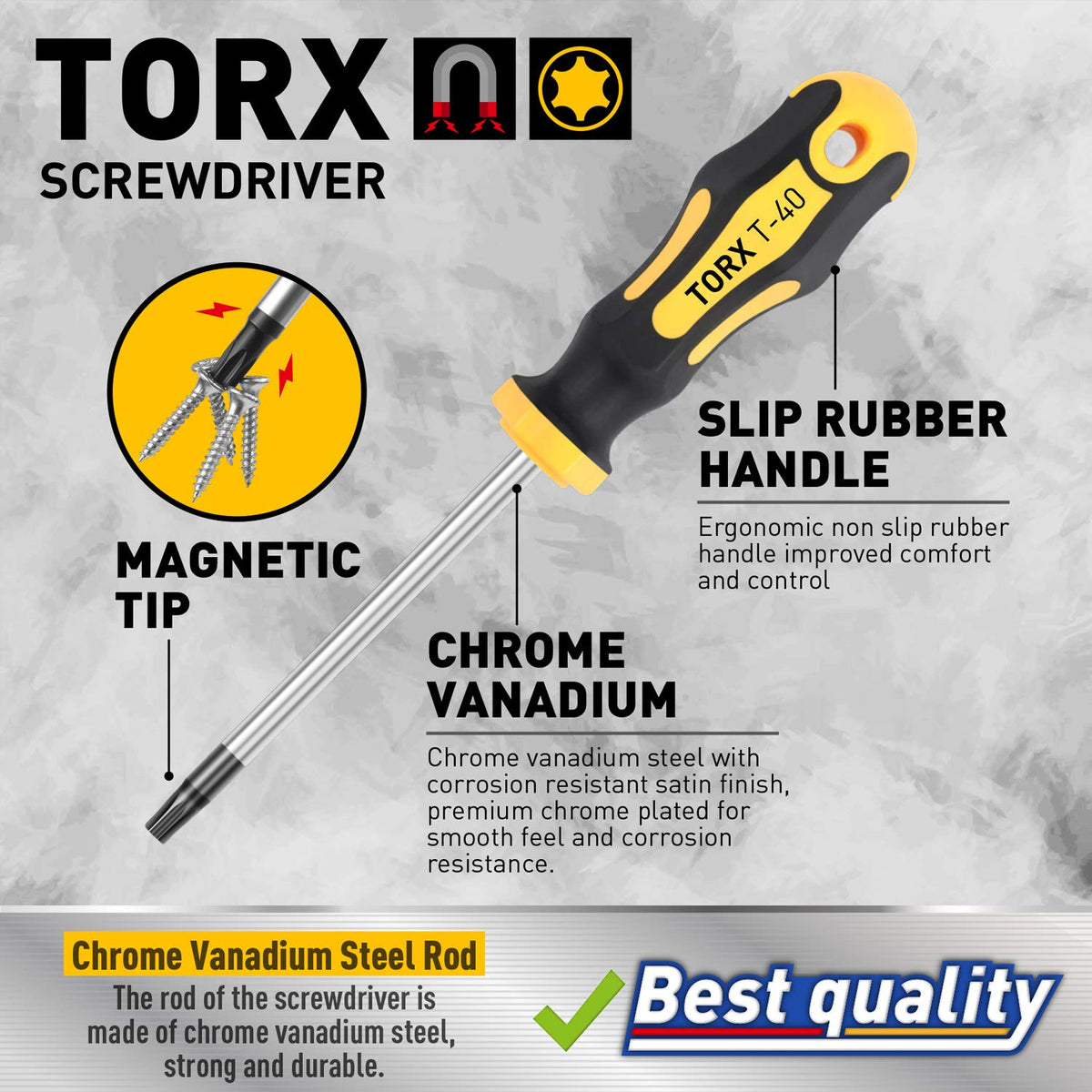 12-Piece Magnetic Torx Screwdrivers Set T5 - T40 Q34552