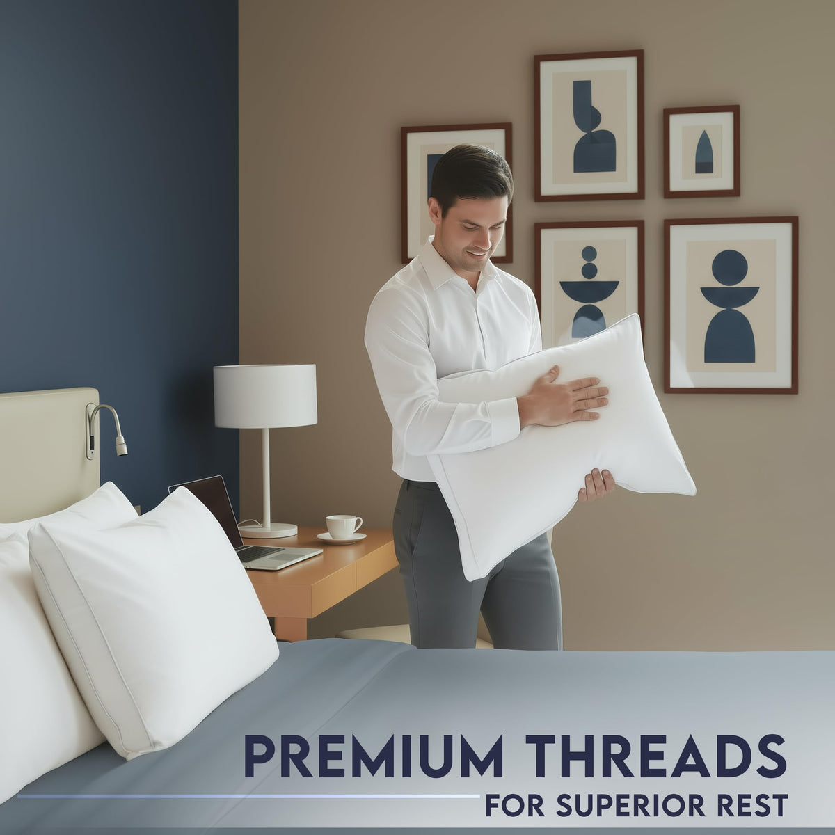 White Queen Size Set of 2 Bed Pillow P57992
