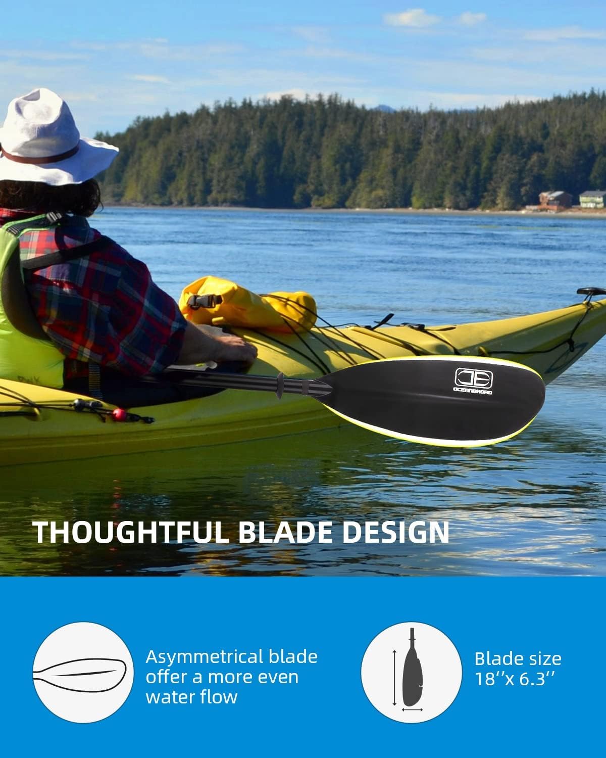Adjustable Fishing Kayak Paddle with Paddle Leash A468706