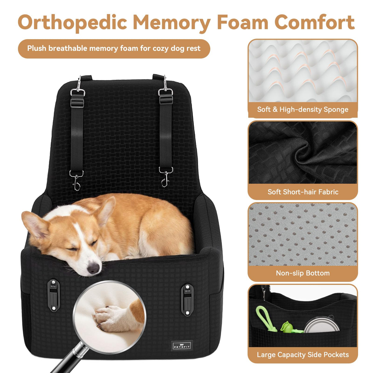 Dog Car Seat with Elevated Cushion C70257