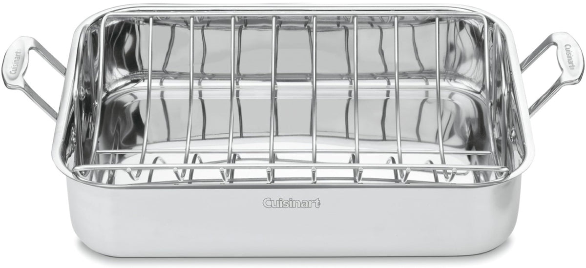 16-Inch Induction Compatible Stainless Steel Roasting Pan with Rack Z77410