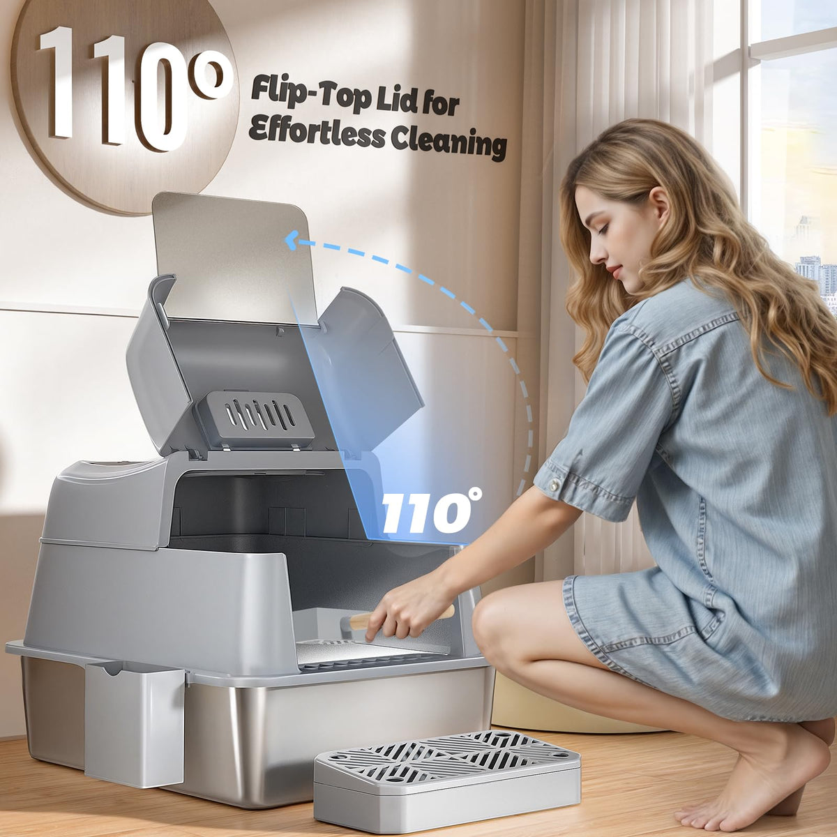 Stainless Steel Cat Litter Box B43610