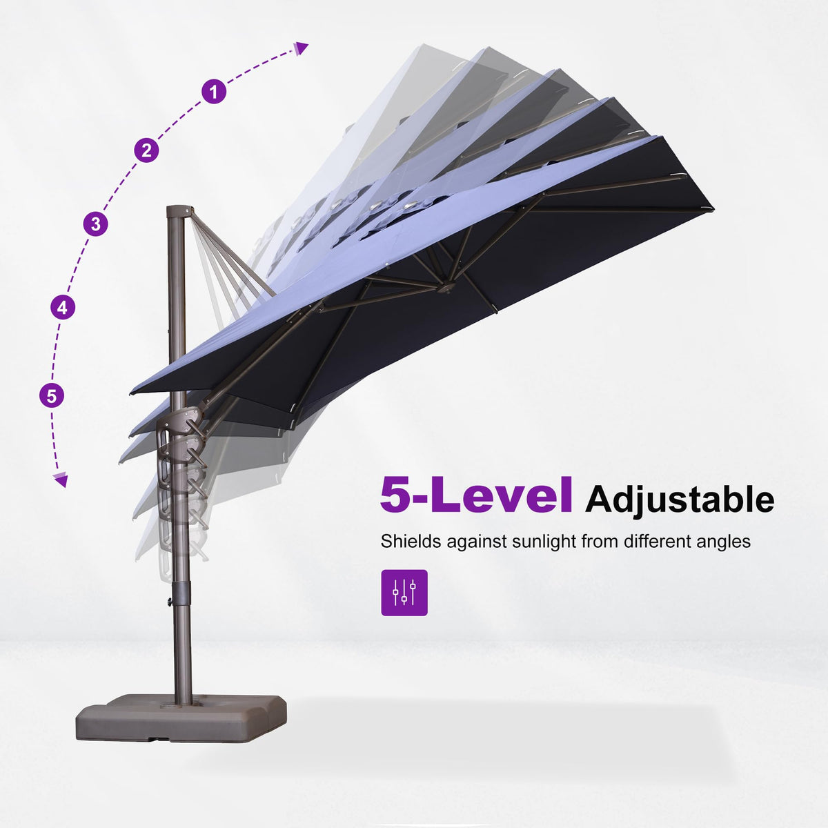 Navy Blue 8' X 8' Cantilever Umbrella with Base Y93773