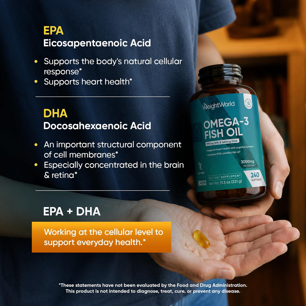 Omega 3 Fish Oil 3000mg 240 Softgels W16122