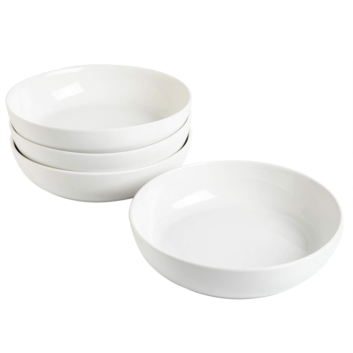 4-Piece 41oz Porcelain Ceramic Salad Bowls Set White J818