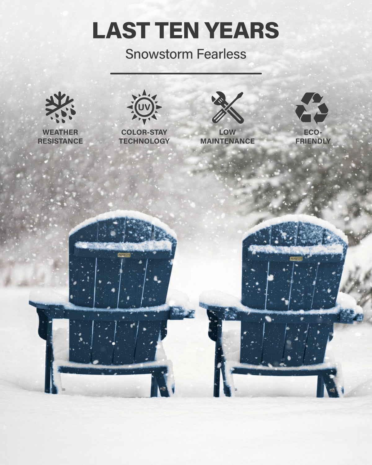 Oversized Plastic Adirondack Chair Set of 2 Navy Blue F995