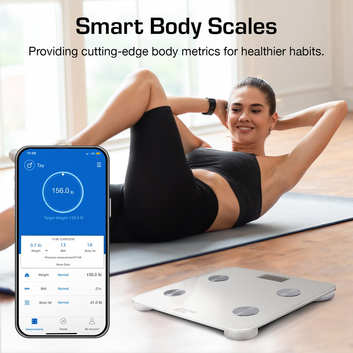 White Digital Bathroom Bluetooth Scale F30511