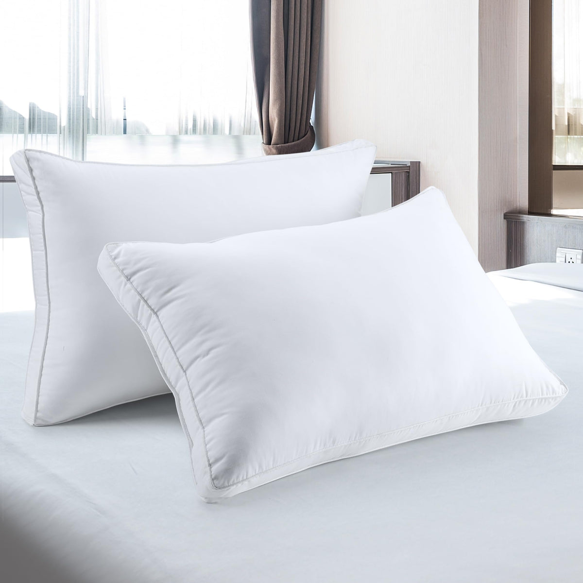 White Queen Size Set of 2 Bed Pillow P57992