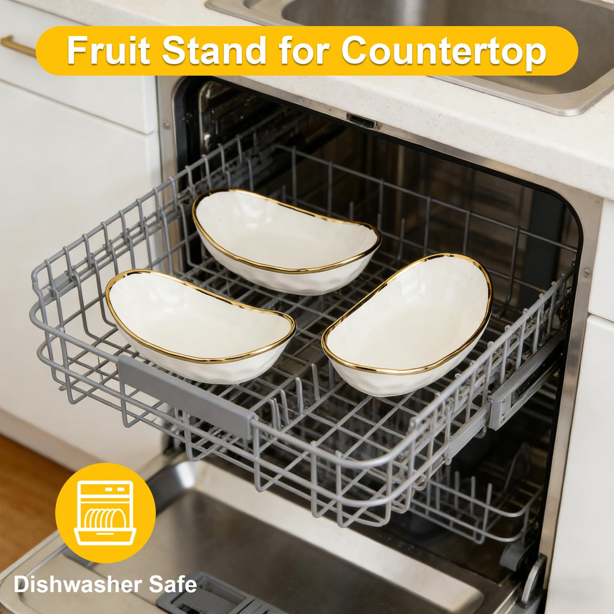 3-Tier Ceramic Fruit Bowl with Stand N8263