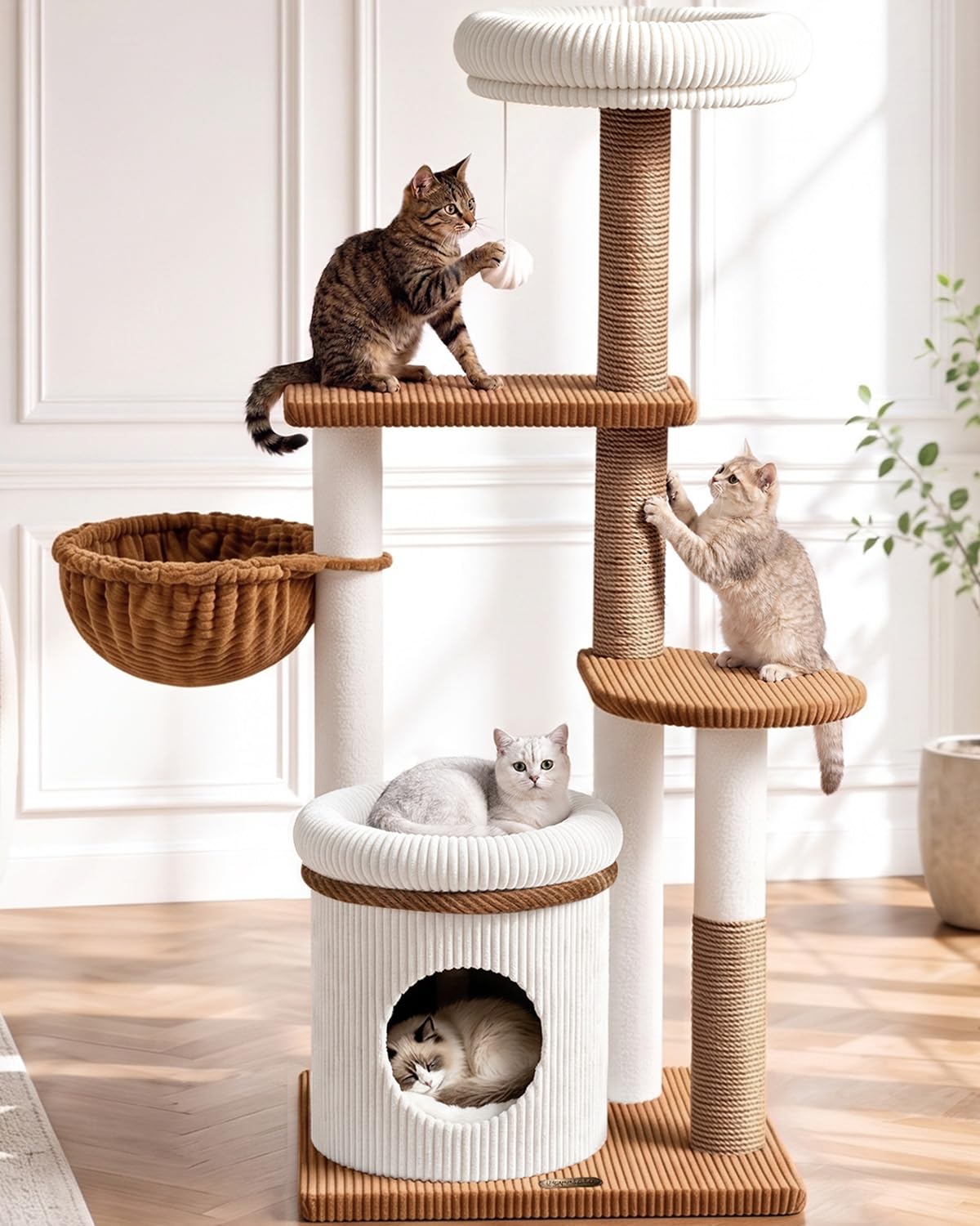 52" Corduroy Cat Tree Tower R887