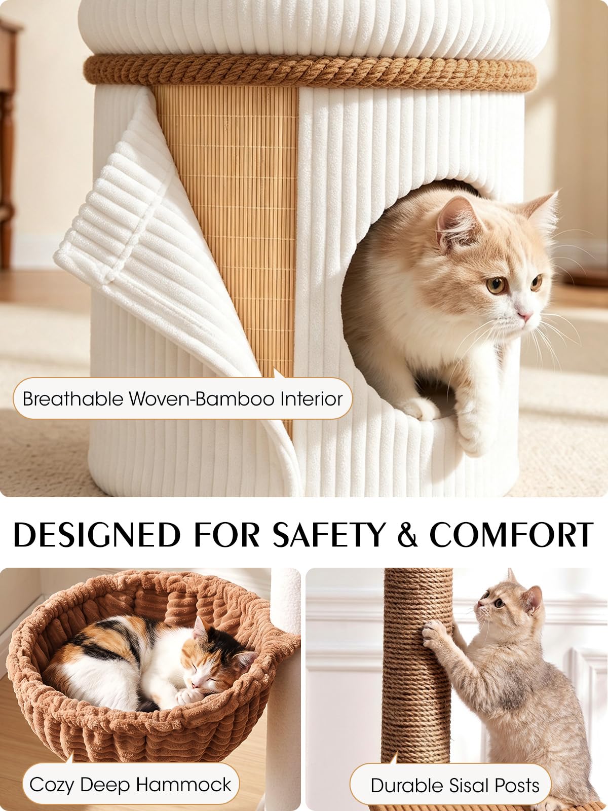 52" Corduroy Cat Tree Tower R887