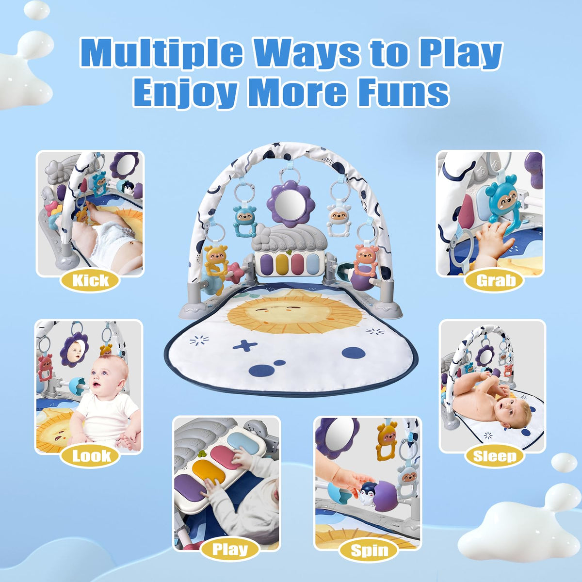 Baby Play Gym Mat with Music and Light G8321
