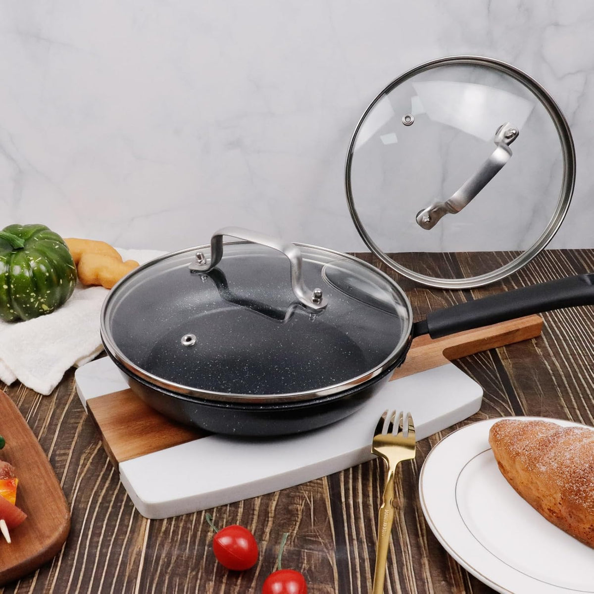 10 Inch Glass Lid for Cast Iron Skillet, Frying Pan, Skillet - Dishwasher Safe I627