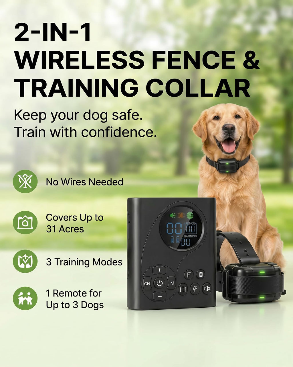 Wireless Dog Fence with Remote Collar Z711743