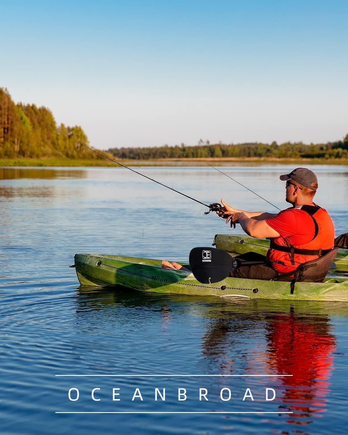 Adjustable Fishing Kayak Paddle with Paddle Leash A468706