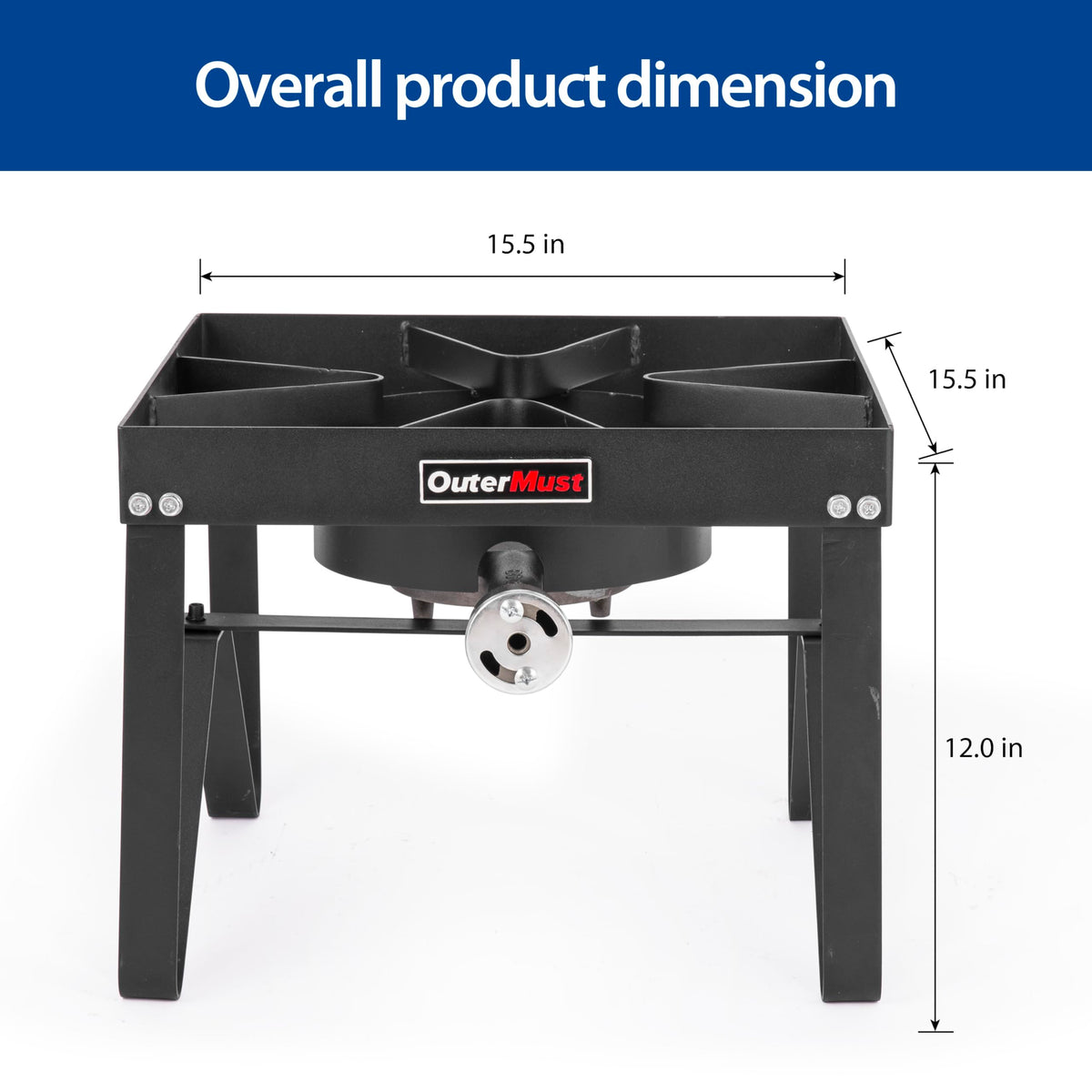 Heavy Duty Propane Burner with 10 PSI Regulator and Cast Iron E964612