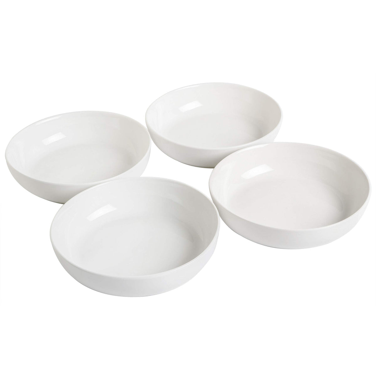 4-Piece 41oz Porcelain Ceramic Salad Bowls Set White J818