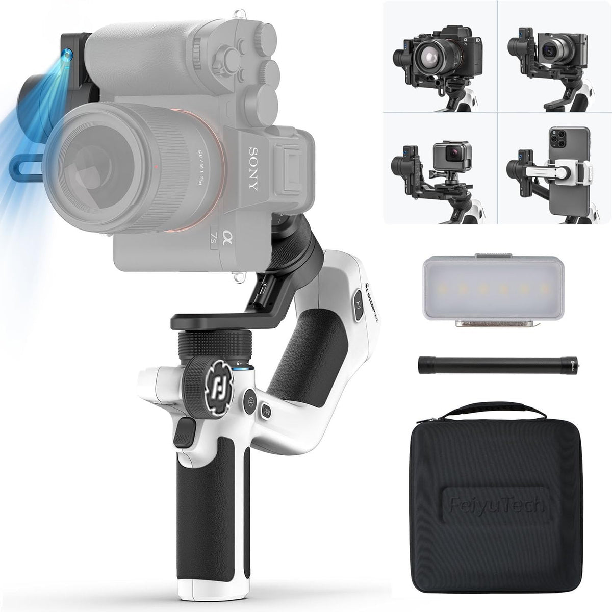 White 3-Axis Camera Stabilizer Gimbal S940