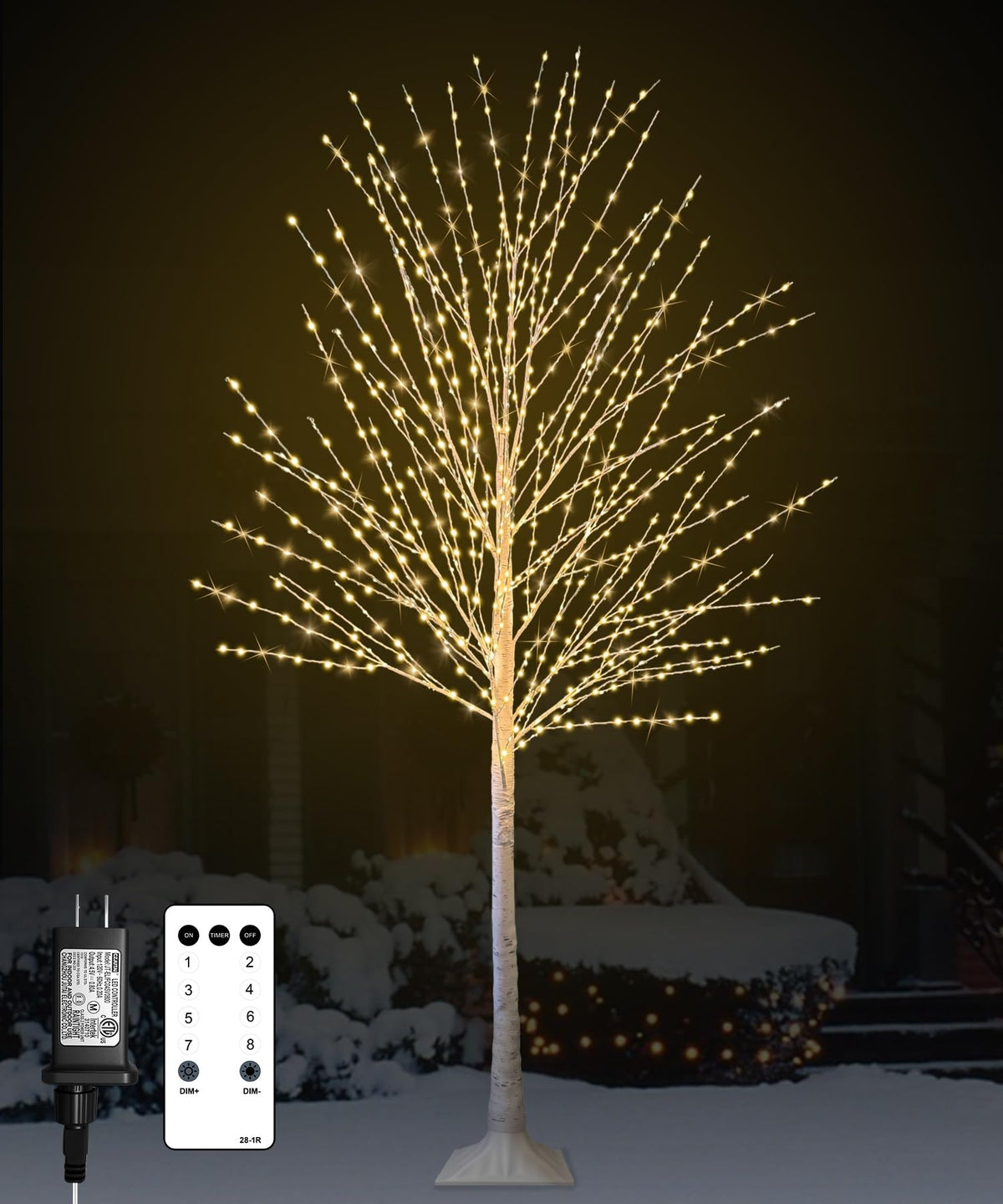 6FT Lighted Birch Tree with 880 LED Lights S75805