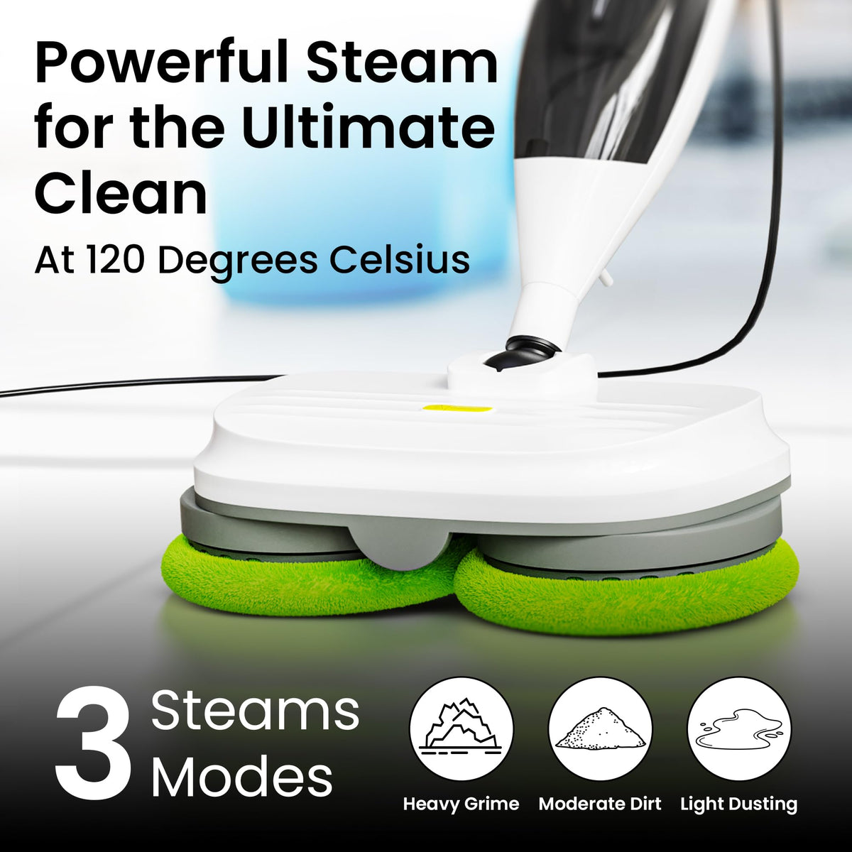 15-in-1 Electric Steam Mop with 3 Steam Modes D789