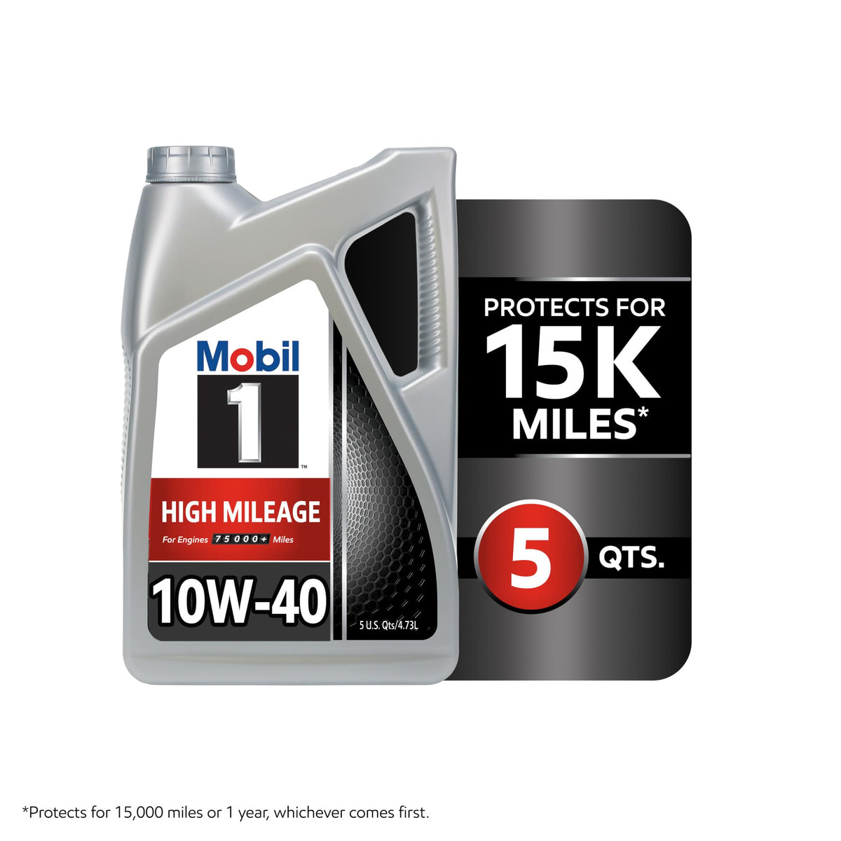 High Mileage Full Synthetic 10W-40 Motor Oil 5 Quart Z9402