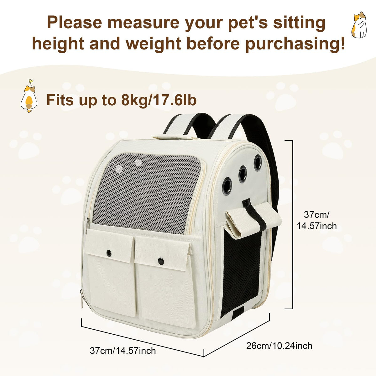 Ventilated Breathable Mesh Cat Carrier Backpack M151277