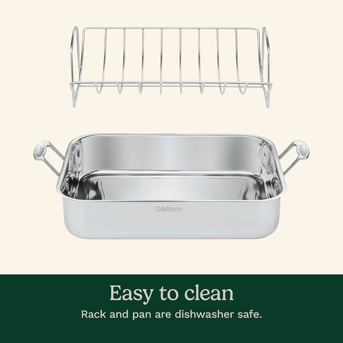 16-Inch Induction Compatible Stainless Steel Roasting Pan with Rack Z77410