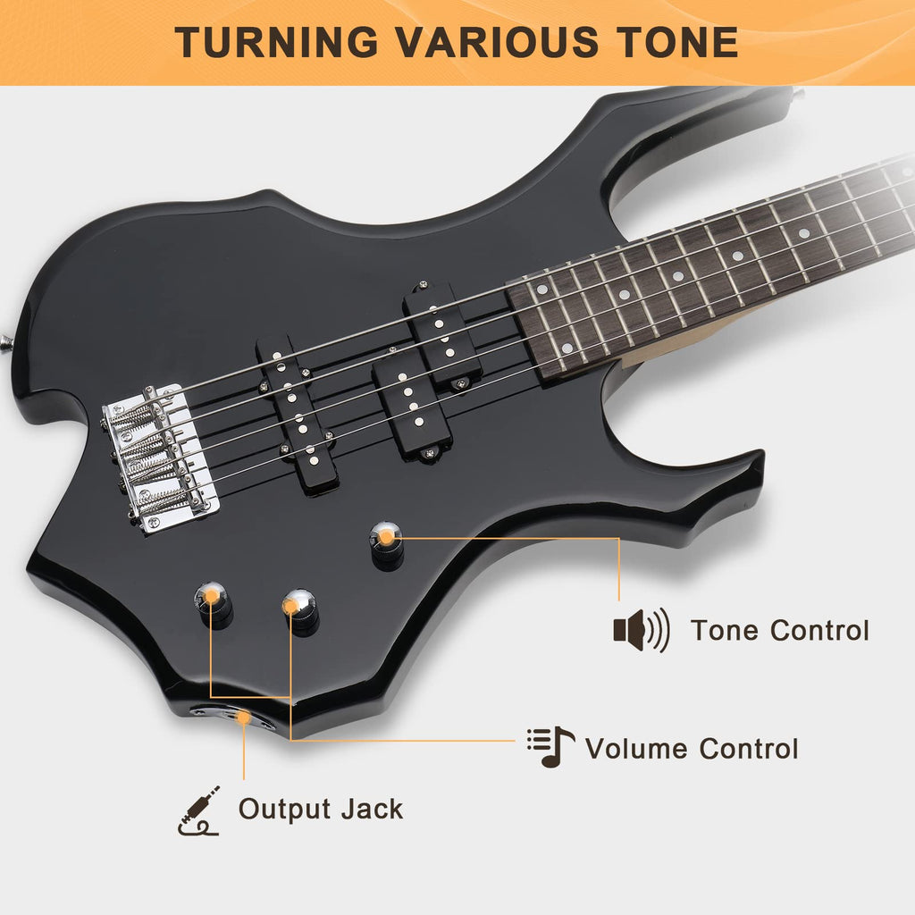 Electric Bass Guitar 4 Strings Black Z295044