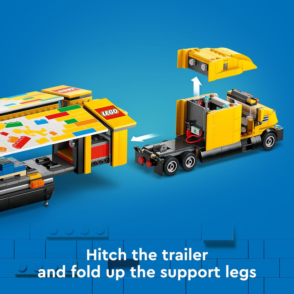 Yellow Delivery Truck Building Toy with 3 Minifigures L4702