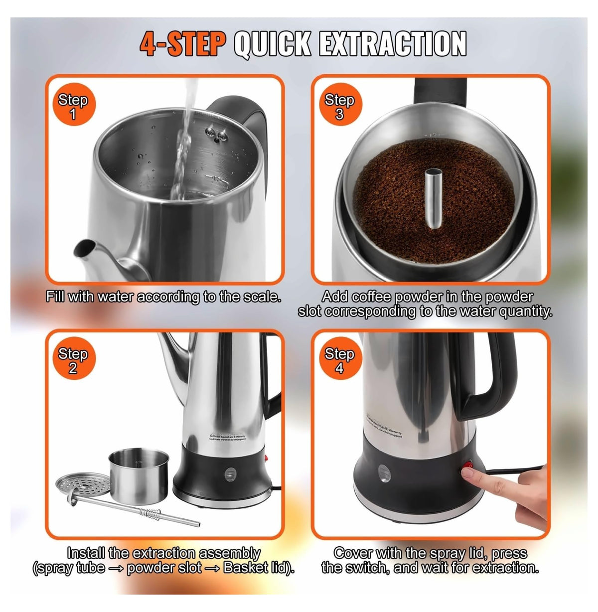 12-Cup Stainless Steel Electric Percolator Coffee Pot X3936