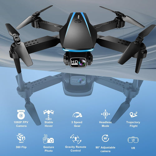 1080P HD Foldable Drone with Camera, 2 Batteries, Carrying Case T899