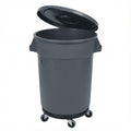 32 Gallon Outdoor Trash Can with Lid and Wheels J7560