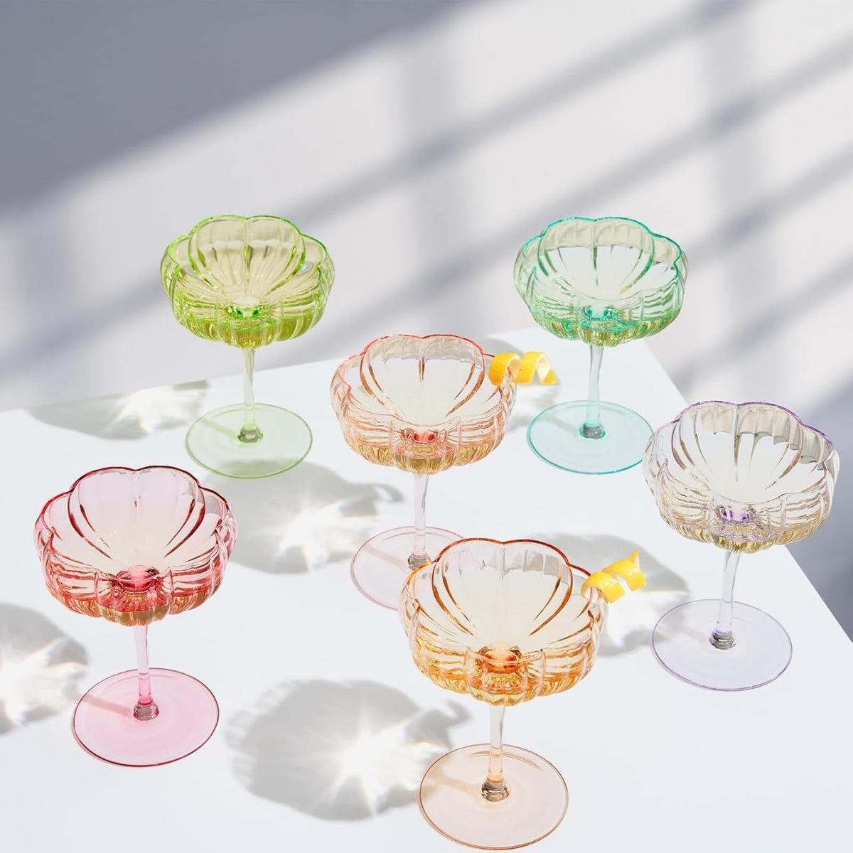 Vintage Wavy Glass Coupes Set of 6 U903401