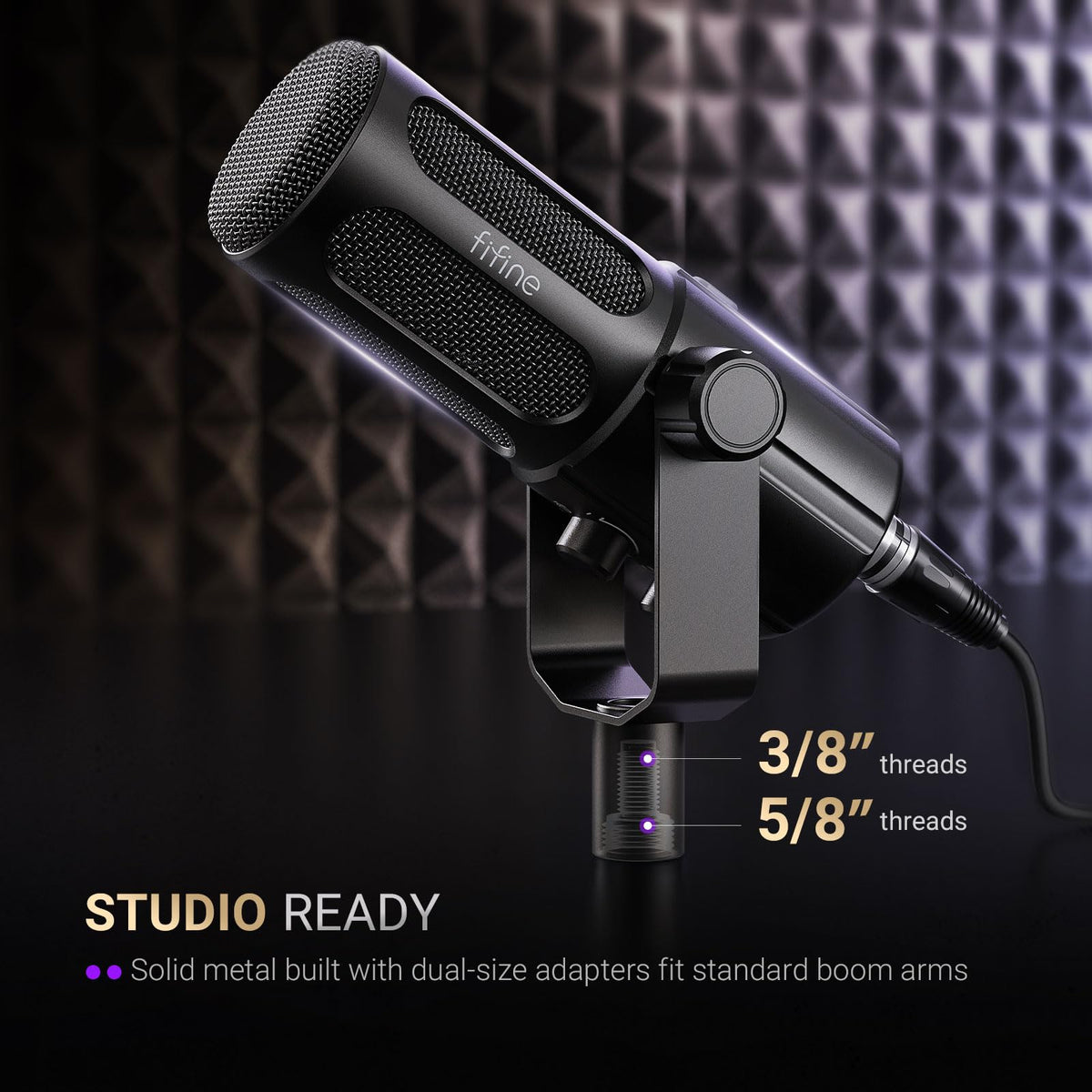 XLR/USB Dynamic Microphone Kit with Boom Arm H1320