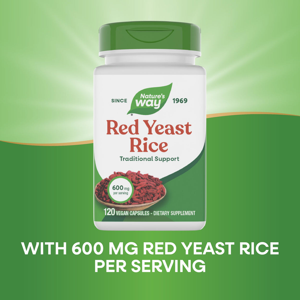 Red Yeast Rice 600 mg Vegan 120 Capsules J33477