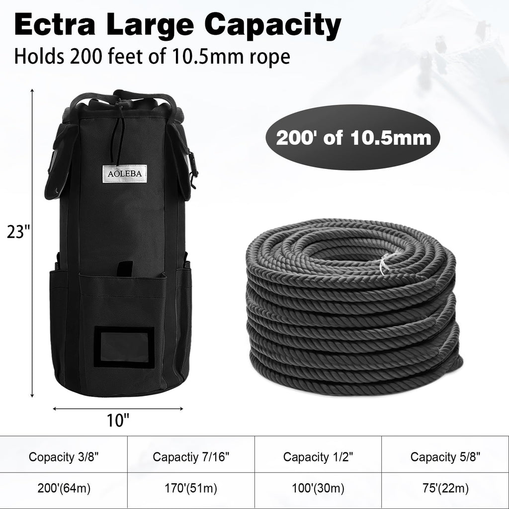 Arborist Rope Storage Bag Large Capacity 1680D Thicken Nylon with Hand Straps Z871