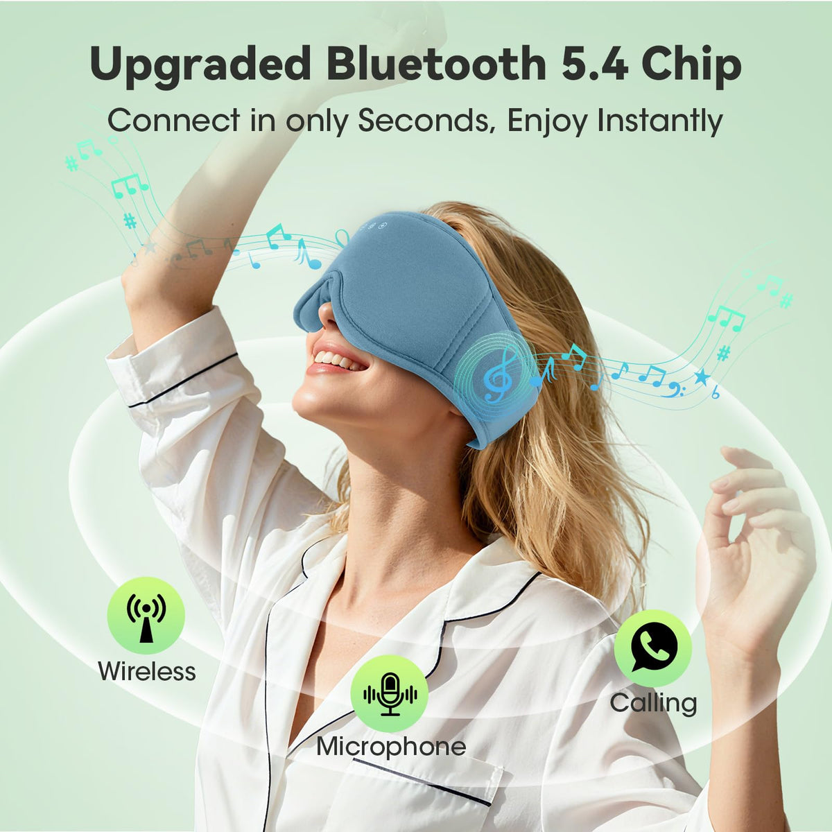 Bamboo Cotton Sleep Mask with Bluetooth Headphone V798993