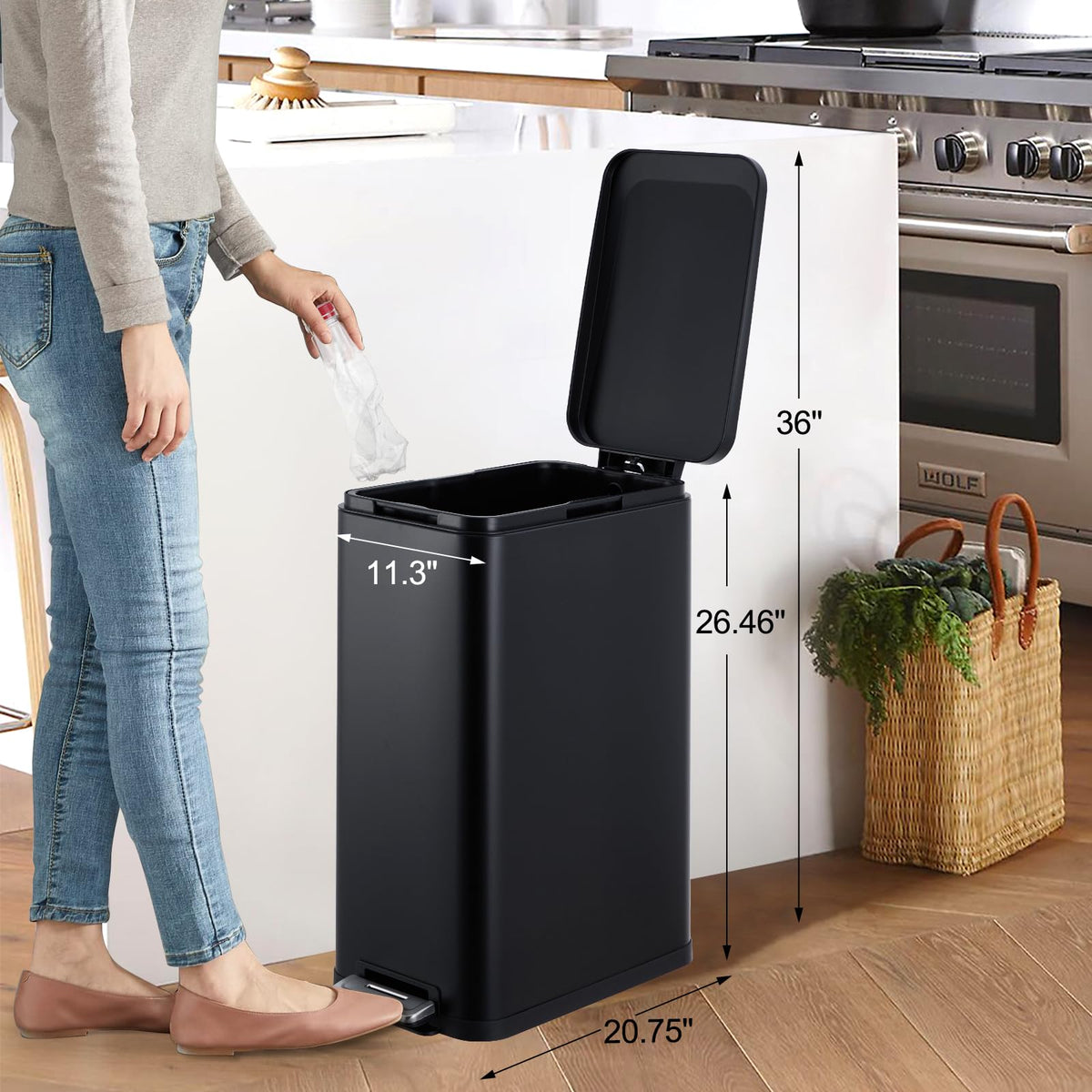 13 Gallon Stainless Steel Step Trash Can P947