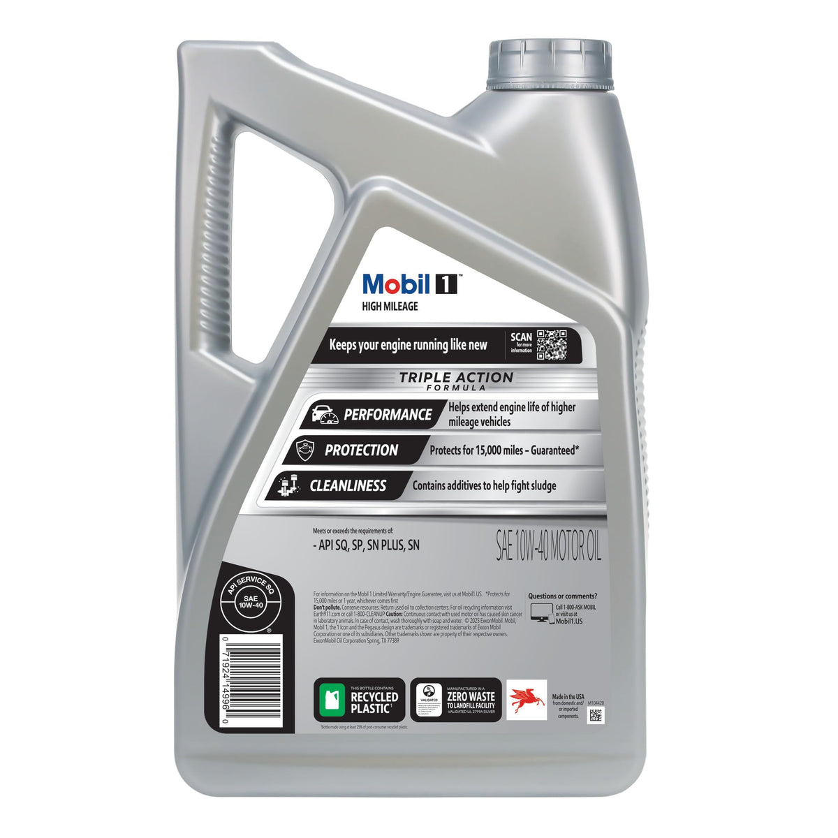 High Mileage Full Synthetic 10W-40 Motor Oil 5 Quart Z9402