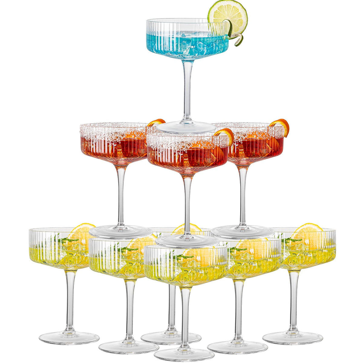 12 Pcs 10oz Acrylic Stem Cocktail Glassware Set P37758
