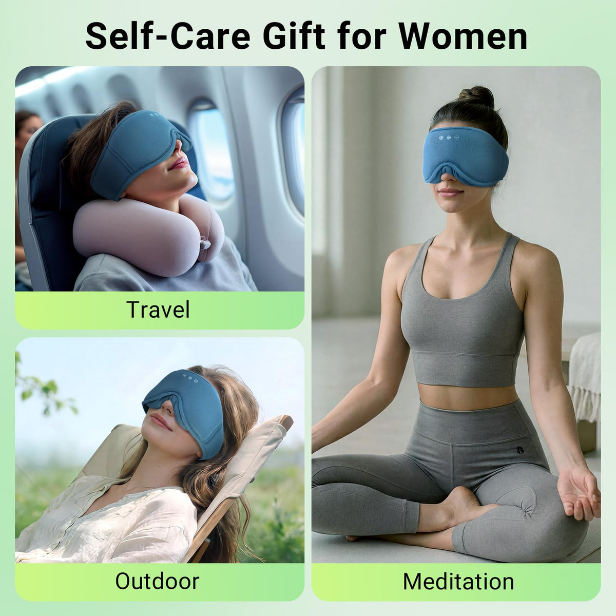 Bamboo Cotton Sleep Mask with Bluetooth Headphone V798993