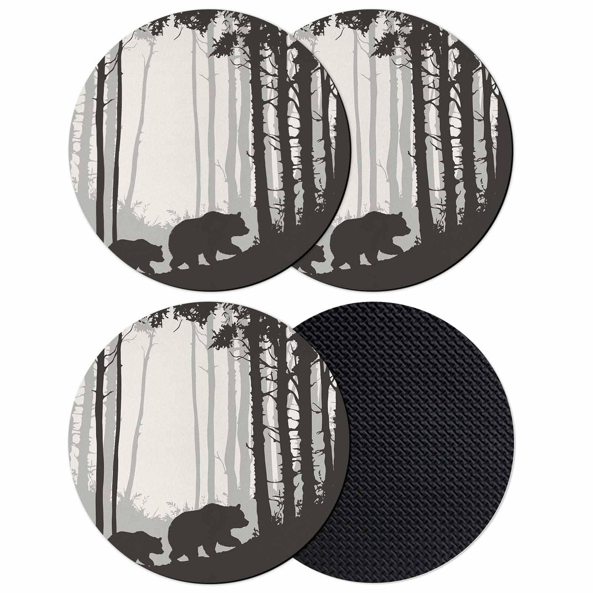 Black Grey Absorbent Coasters Set of 4 I856